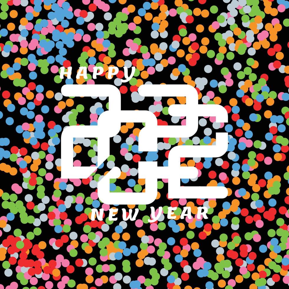 Happy New Year Banner or Card with abstract background colorful vector