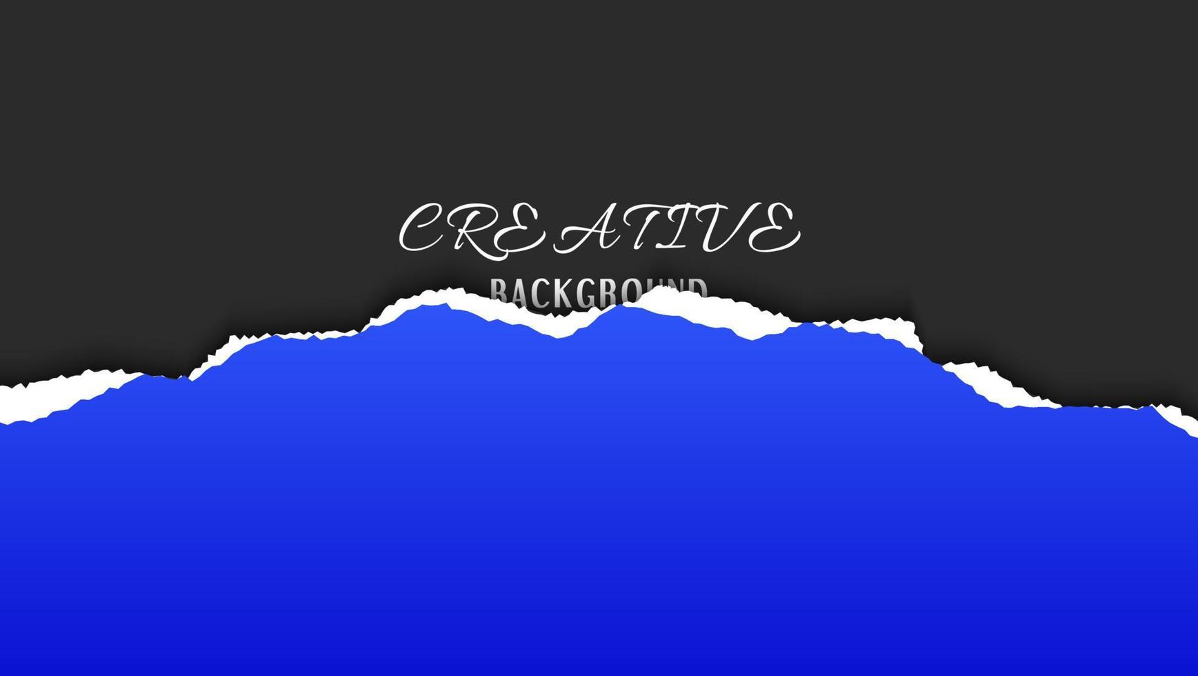 Minimal Abstract Gradient Blue Ripped Paper Torn Frame Background vector