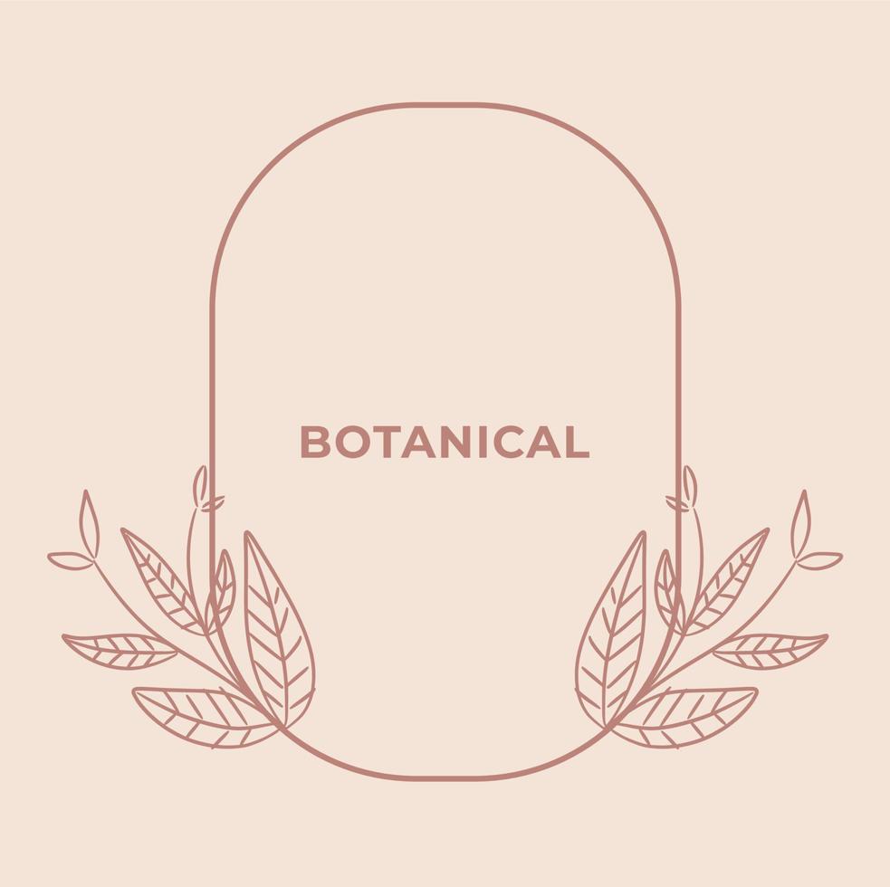 Diseño de logotipo vintage botánico floral en marco para negocios, carteles, invitaciones, productos vector