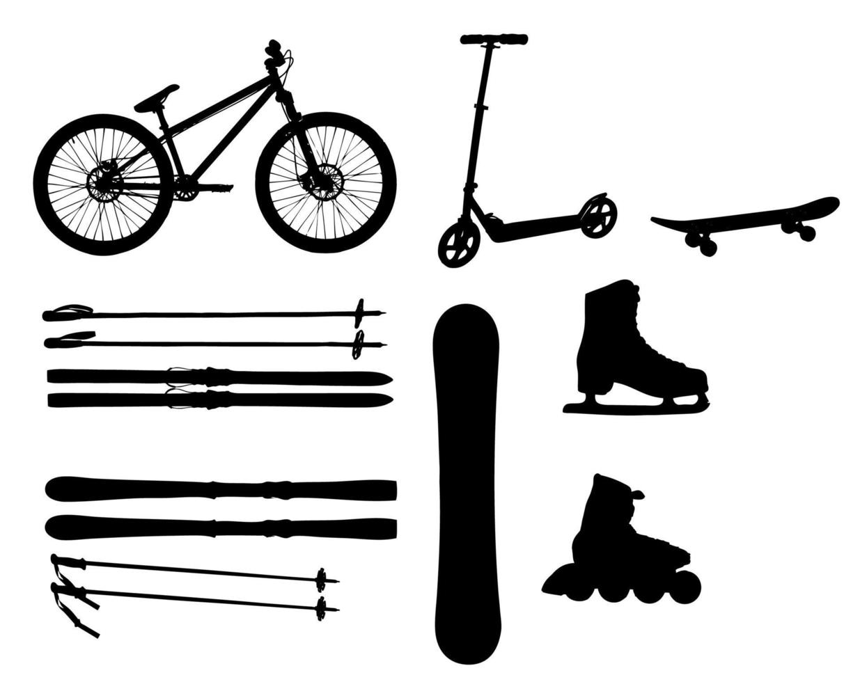 sports Equipment silhouette vector illustration