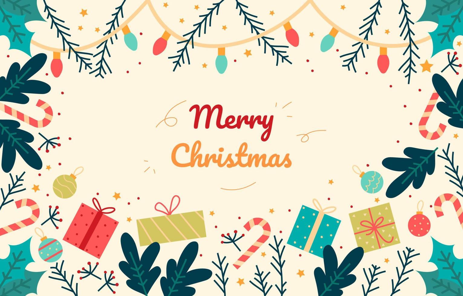 Hand Drawn Christmas Background vector