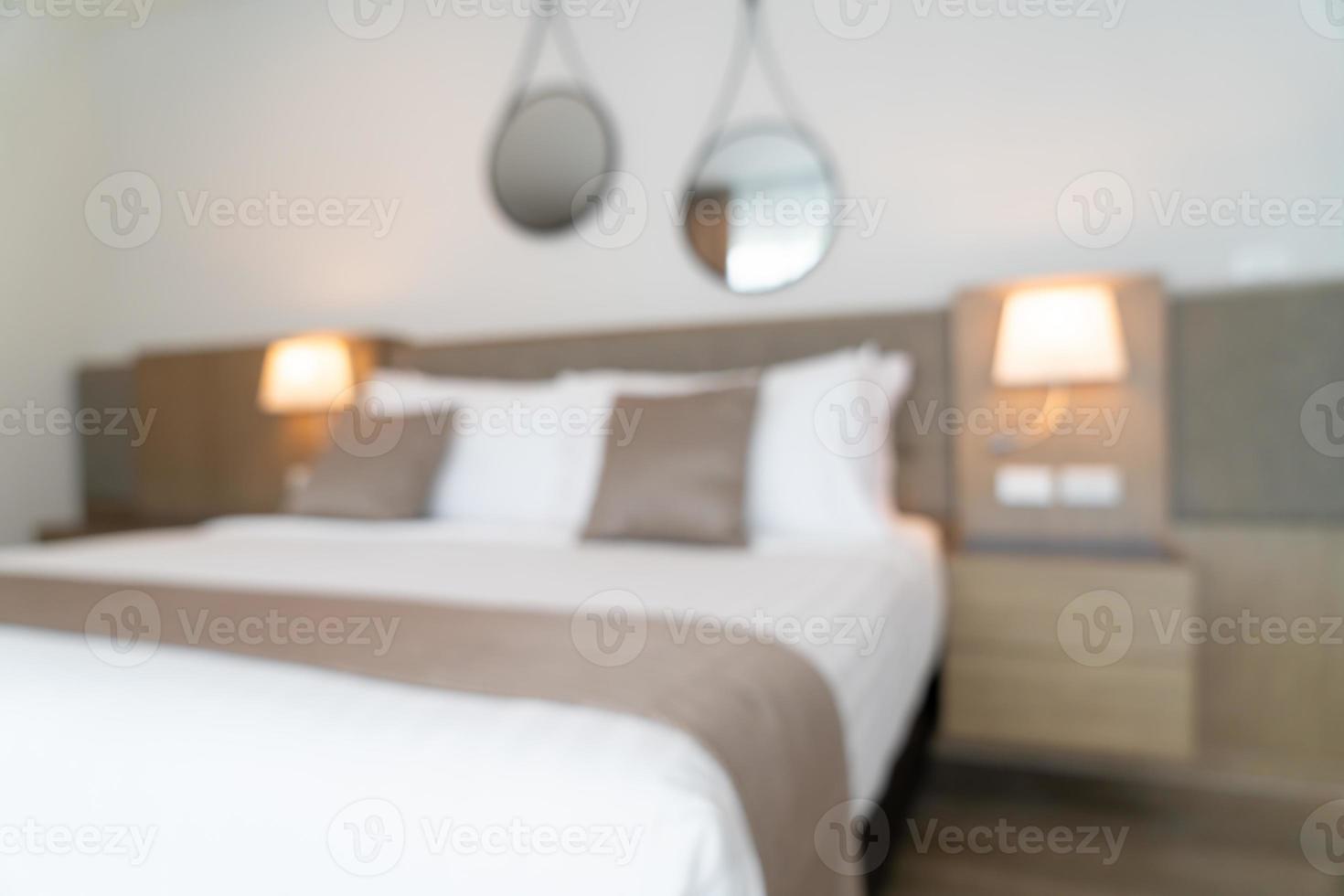 Abstract blur beautiful luxury hotel bedroom photo