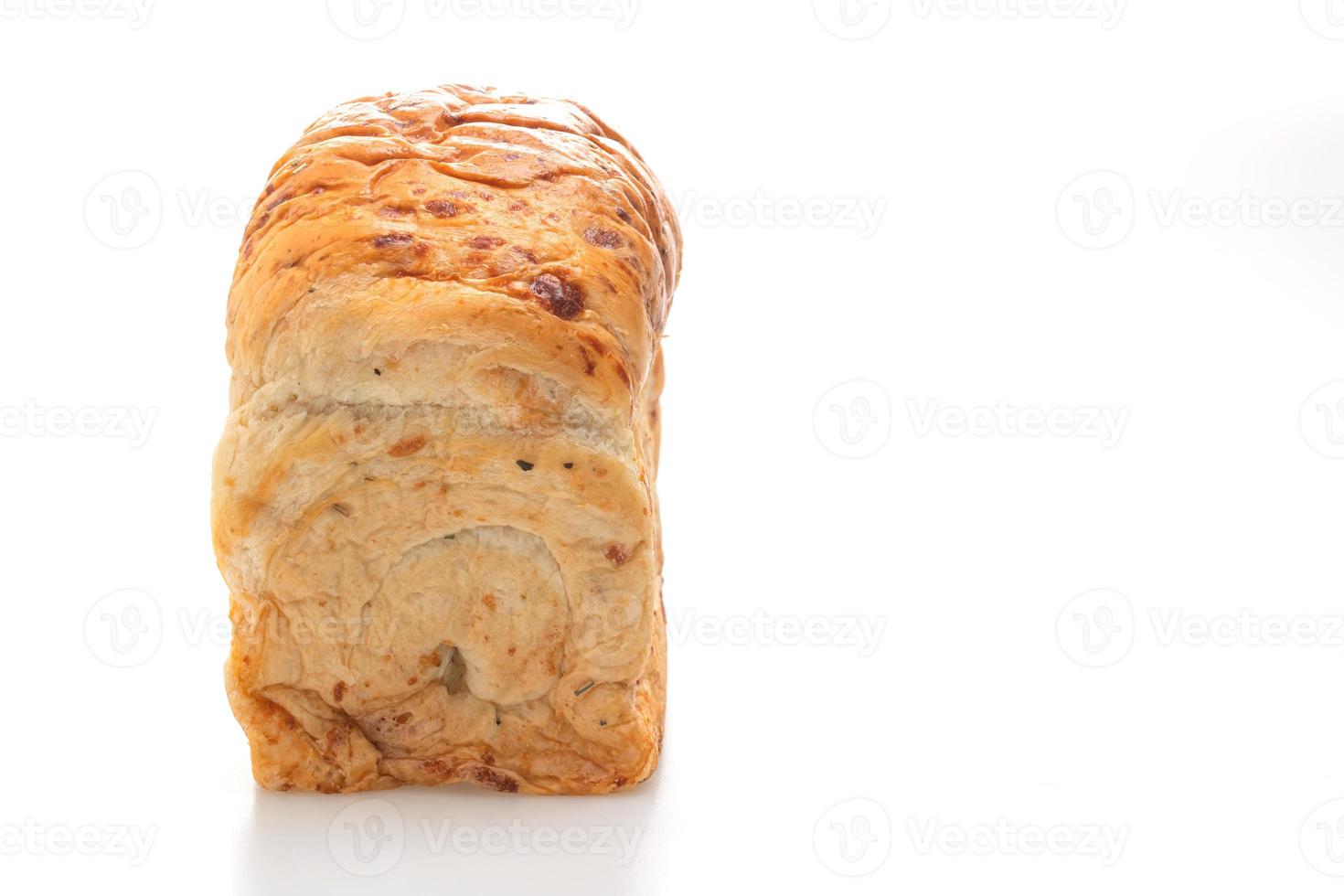 loaf of bread on white background photo