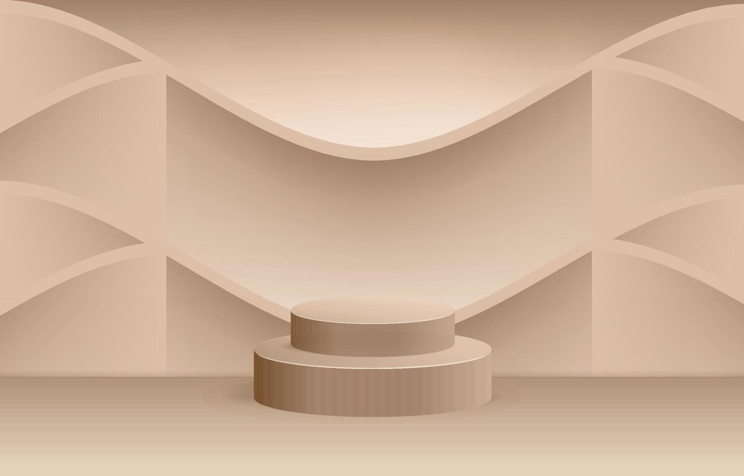 Luxury 3D Podium Beige Background vector