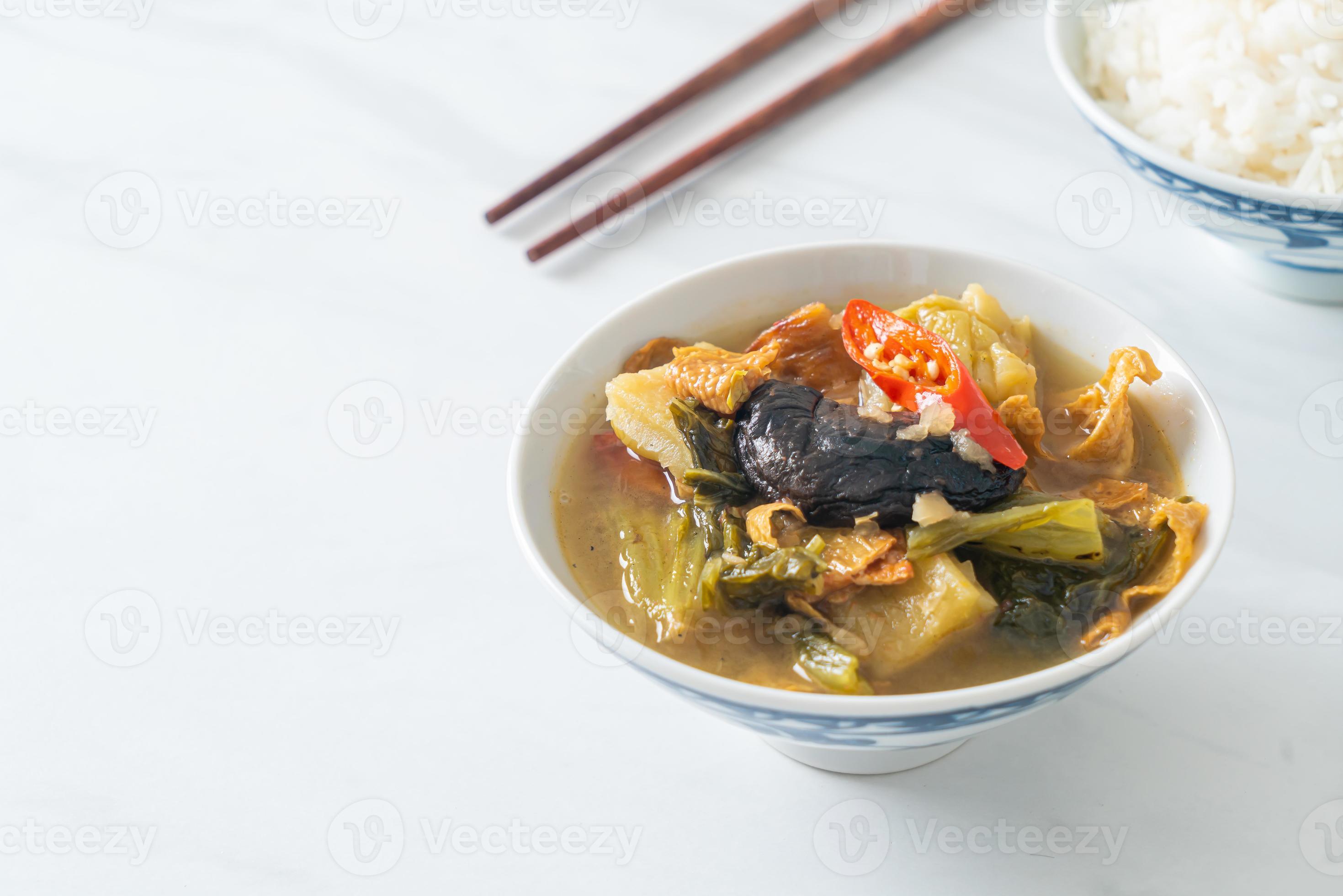 boiled pickled cabbage and bitter gourd soup 3620845 Stock Photo at