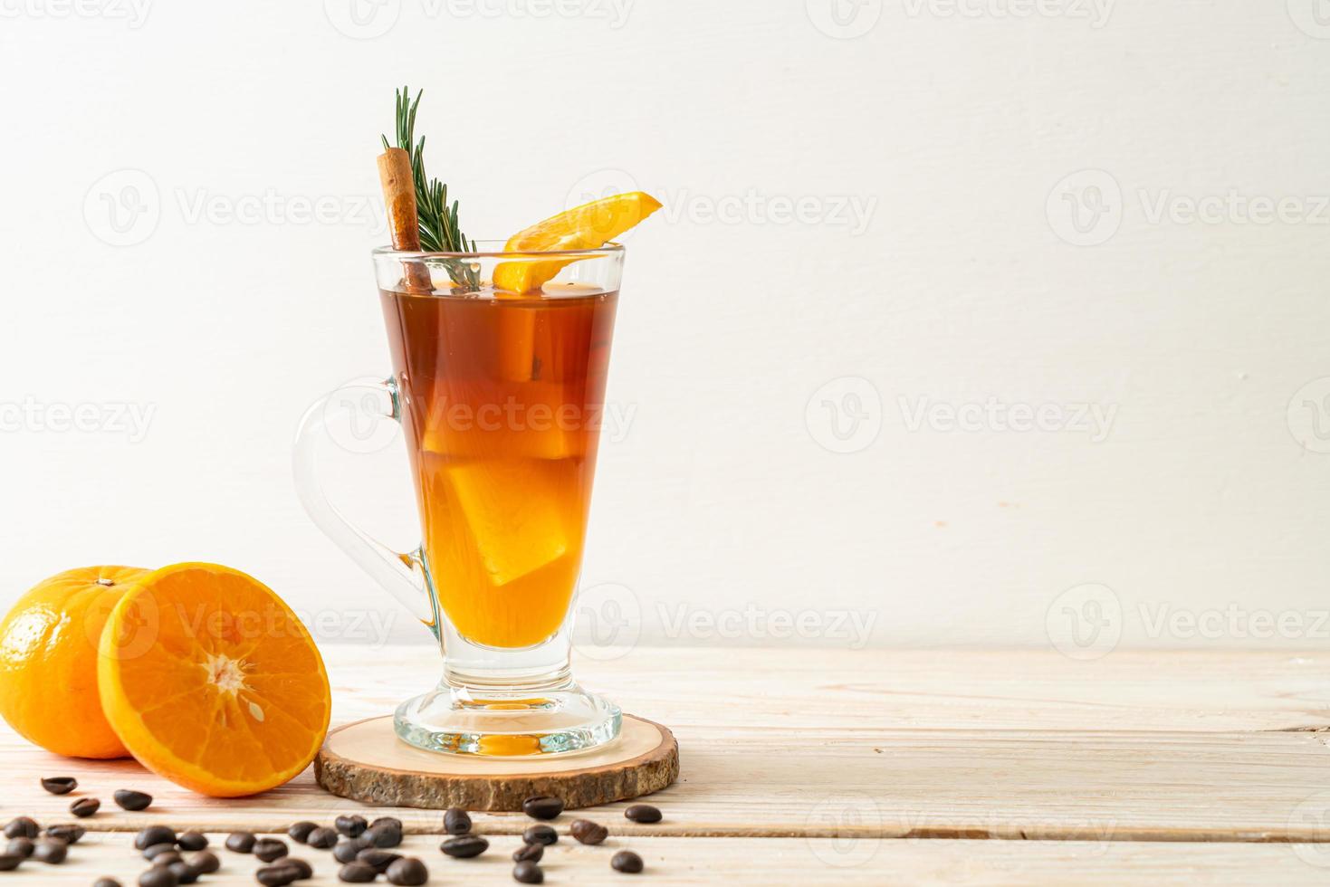 black coffee with orange and lemon juice photo