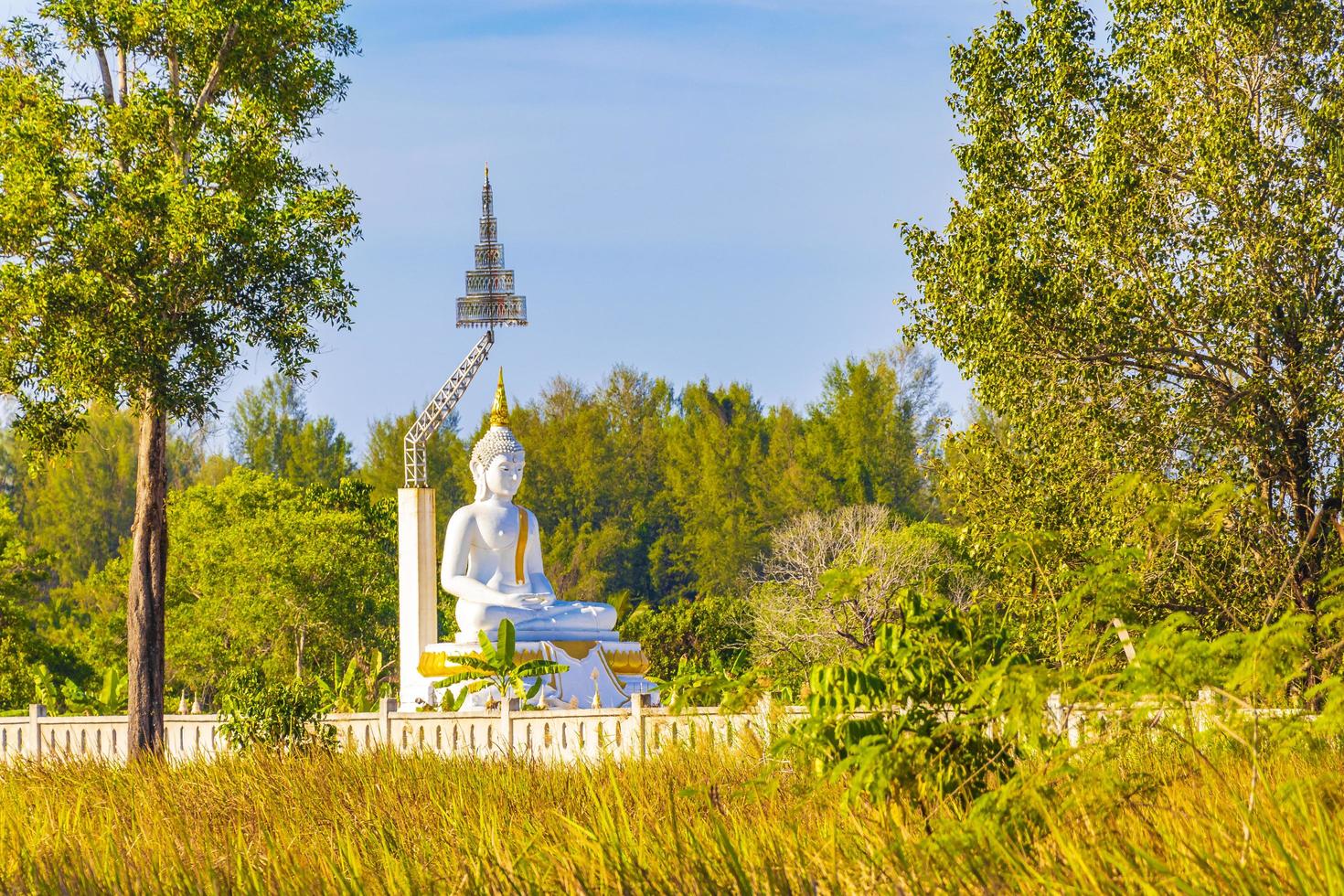 Big white Buddha Wat Phadung Tham Phothi temple Khao Lak photo