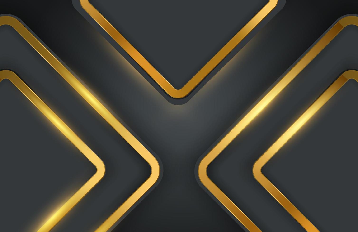 Modern abstract realistic black background with gold metal element vector