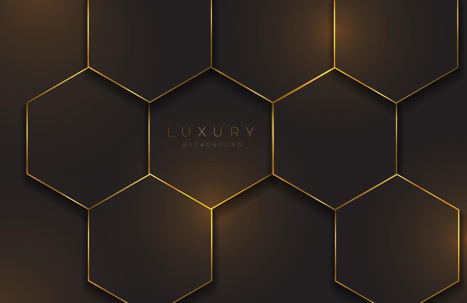 Modern abstract geometric black background with gold metal element vector