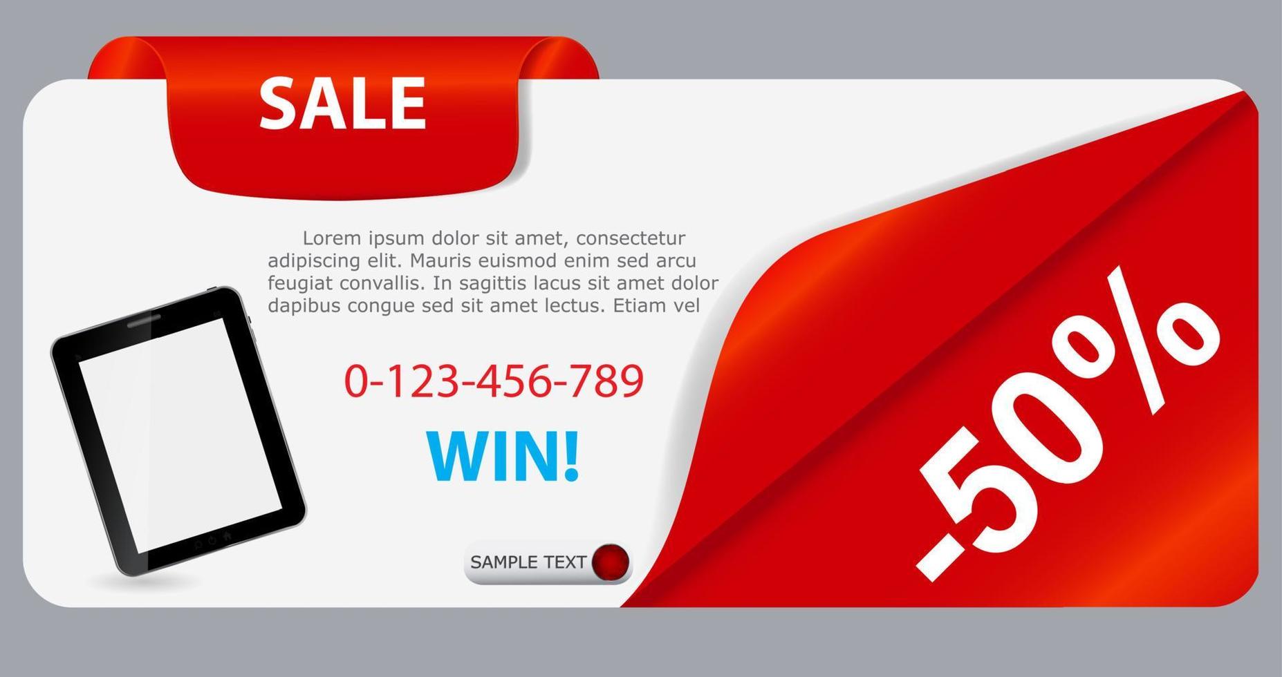 Sale banner with place for your text. vector illustration