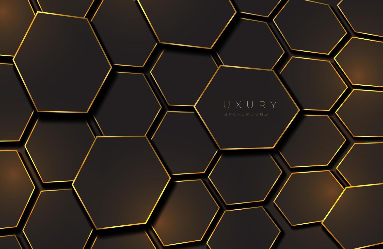Modern abstract geometric black background with gold metal element vector