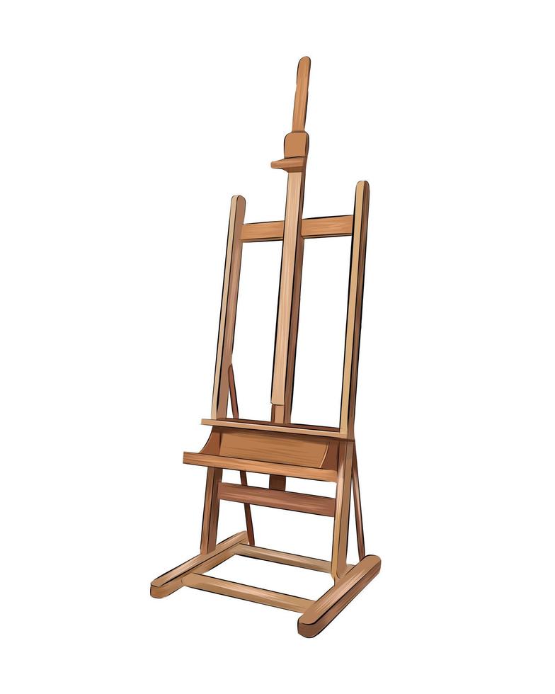 Wooden easels, one stands with blank canvas on white background 2061211  Vector Art at Vecteezy