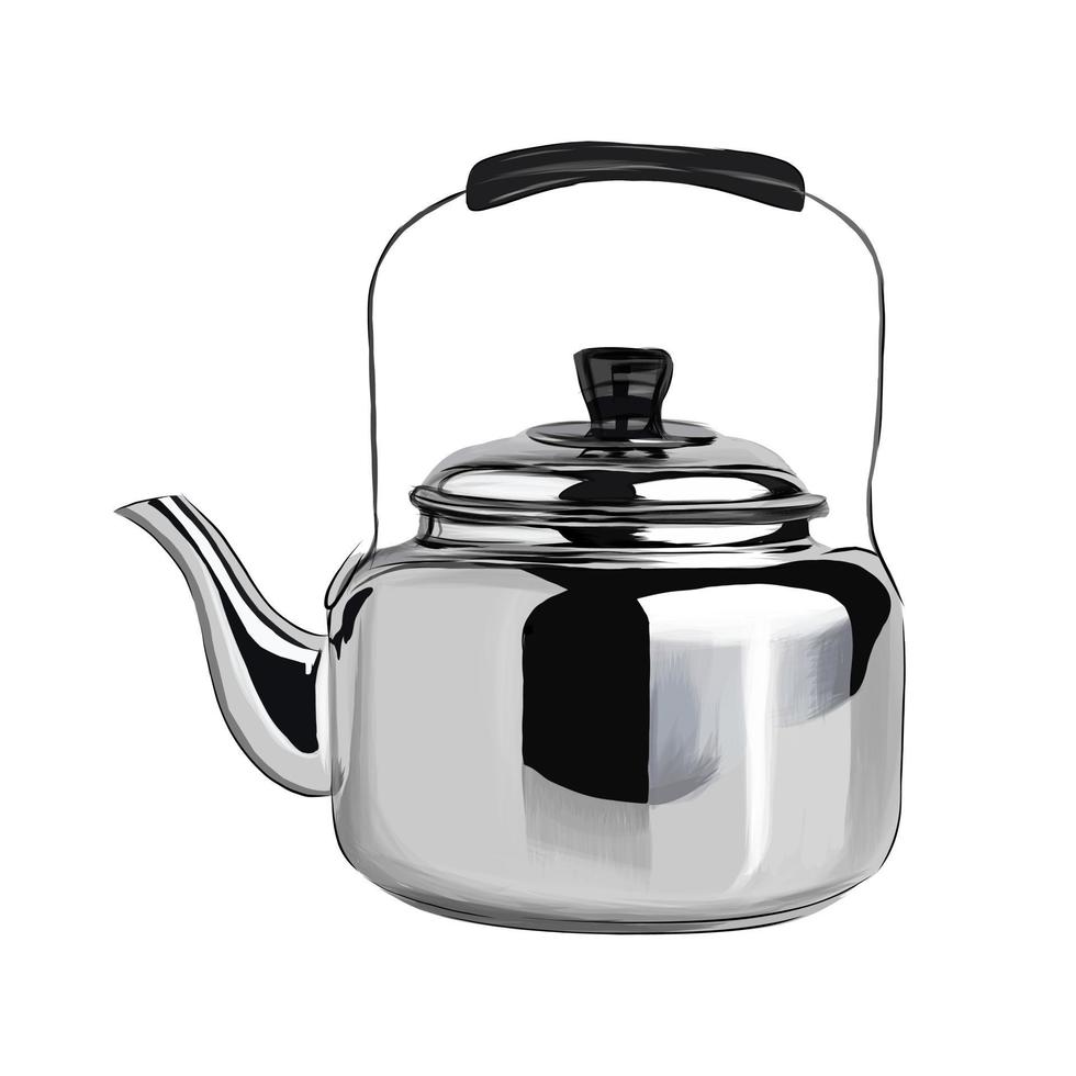 Kettle from multicolored paints. Splash of watercolor, colored drawing, realistic. Vector illustration of paints