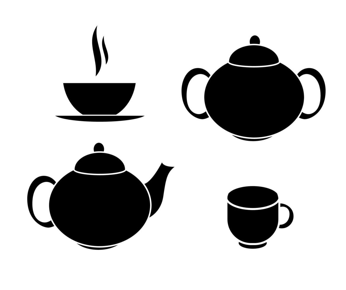 Ilustración de vector de iconos de té