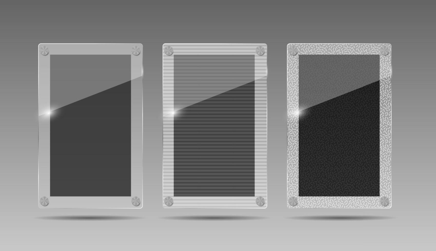 Realistic Glass Frames. Vector Illustration