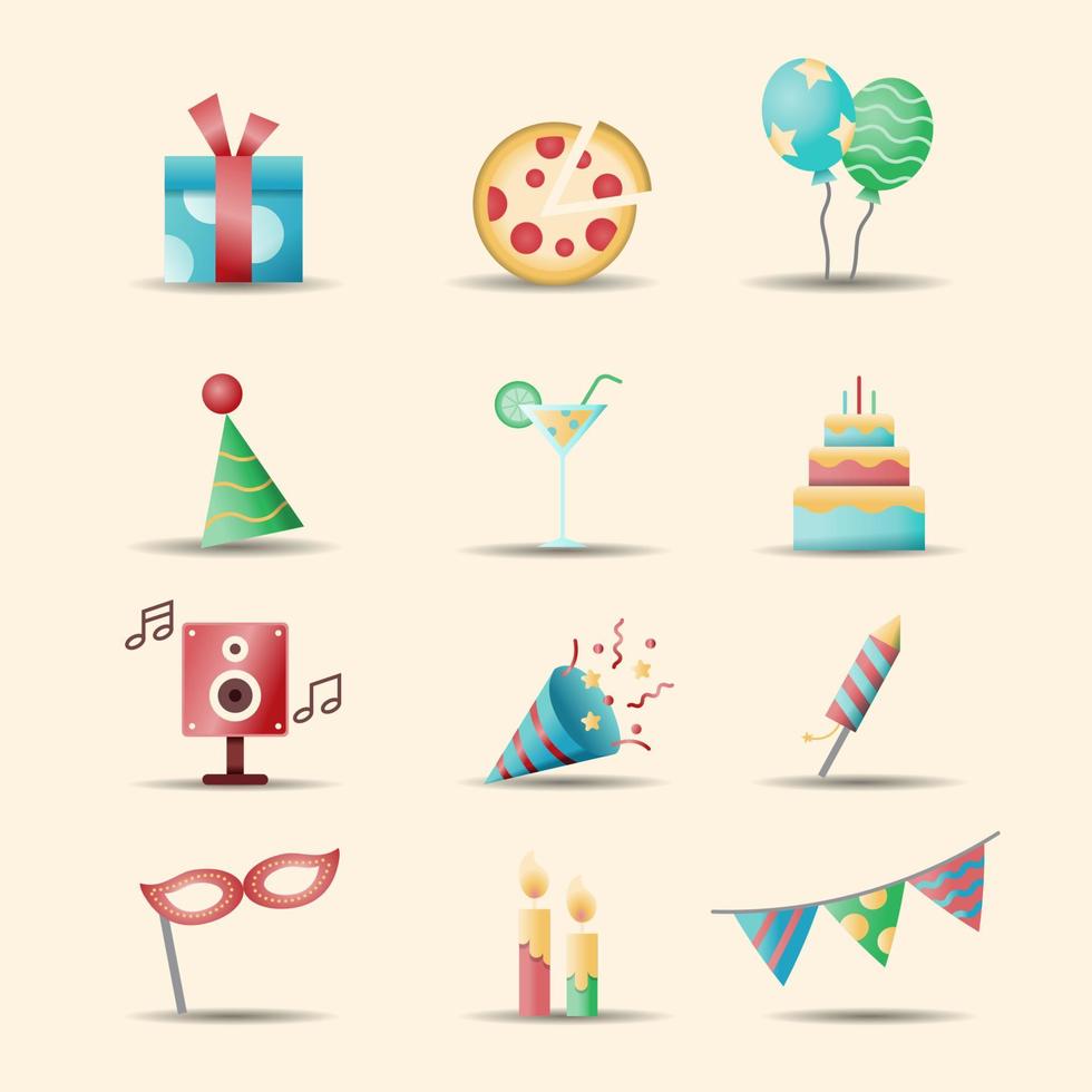 Colourful Party Element Collection vector