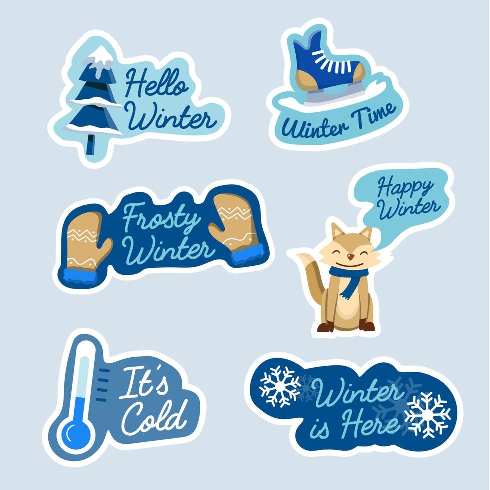 Winter Sticker Collection vector