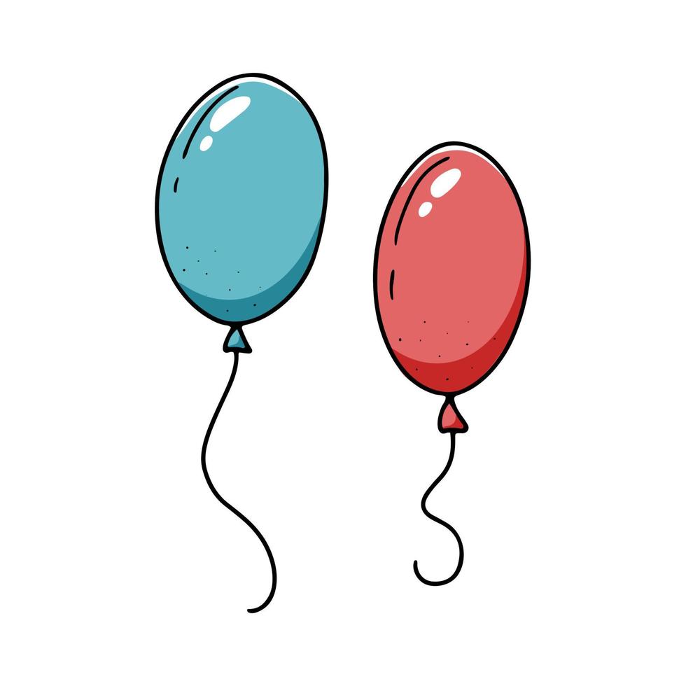 tela Microbio acción dos globos aislados sobre un fondo blanco. ilustración vectorial en estilo  dibujado a mano. icono de doodle con globos rojos y azules. 3621630 Vector  en Vecteezy