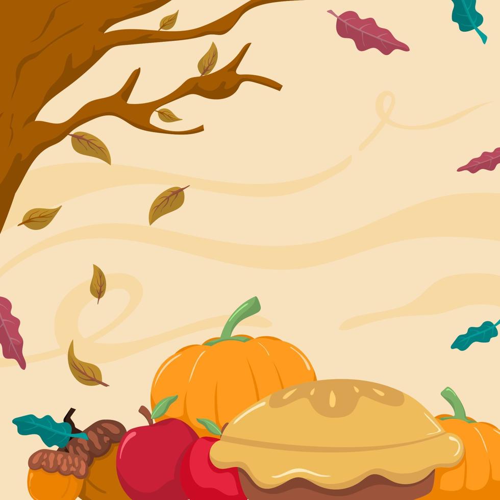 Pie with Fruits in Thanksgiving Festival vector