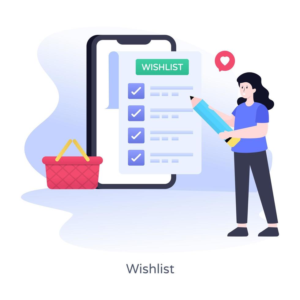 Wishlist and Shopping list vector