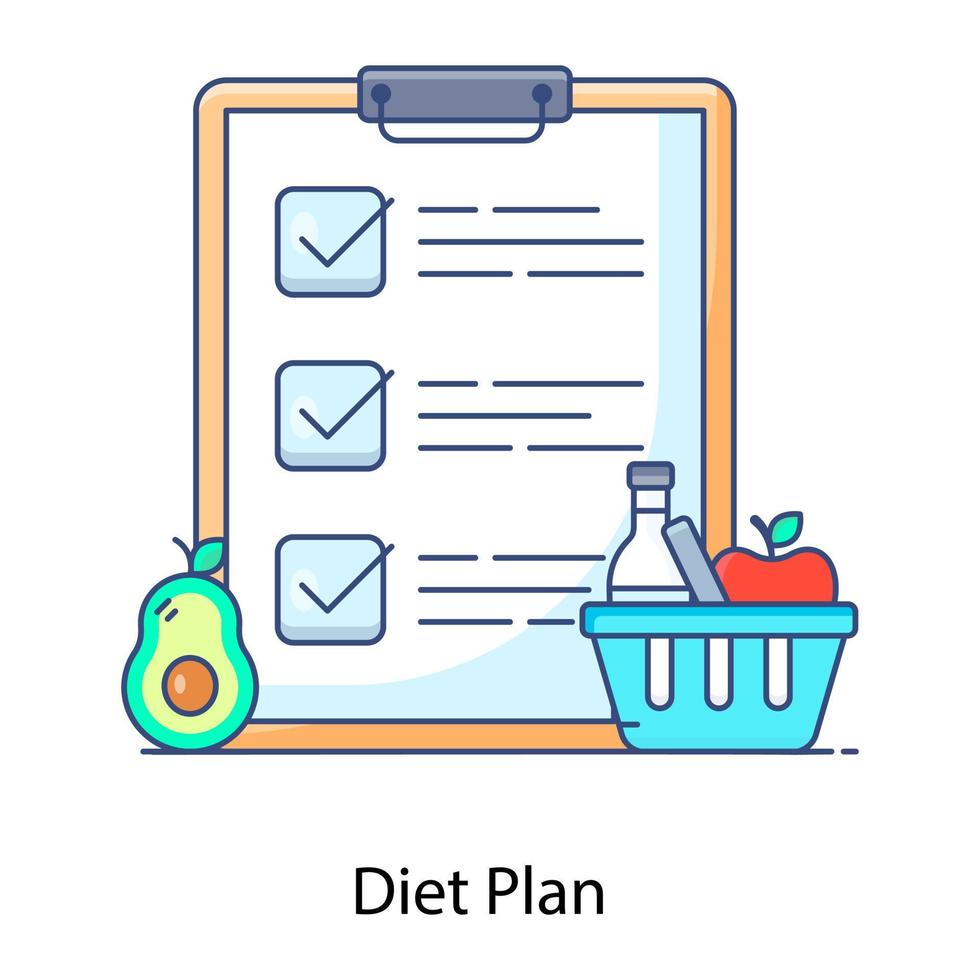 plan de dieta y comida vector
