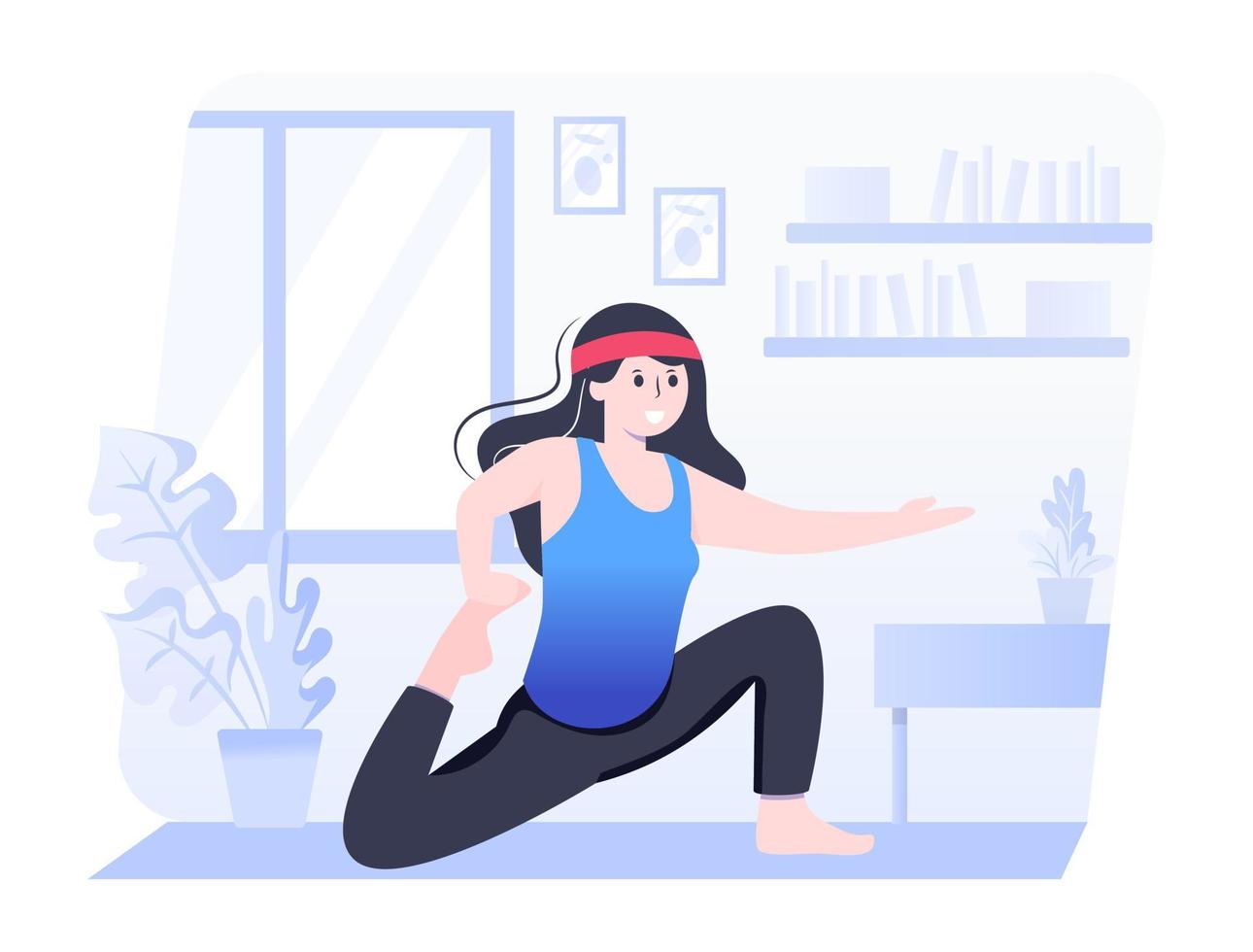 Low Lunge Stretching vector