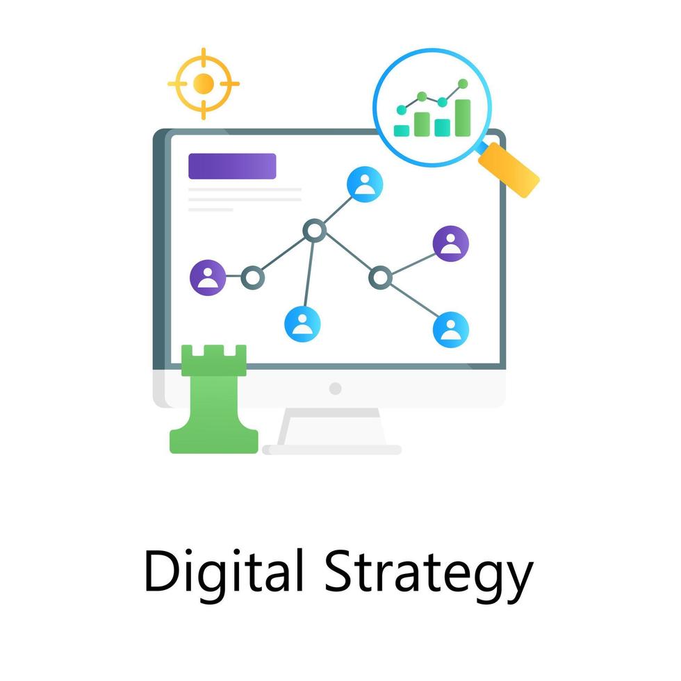 estrategia web digital vector