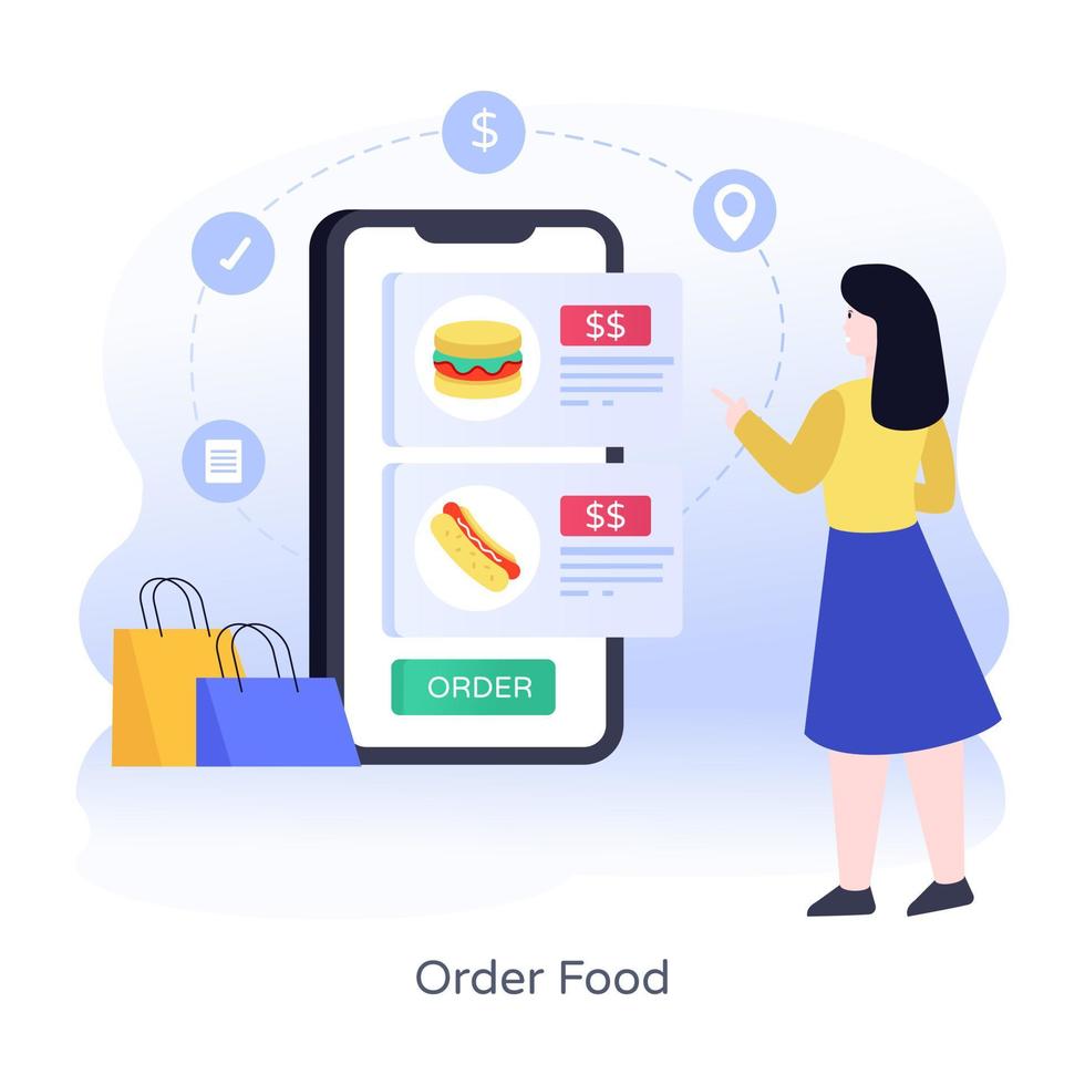 Order Food app vector