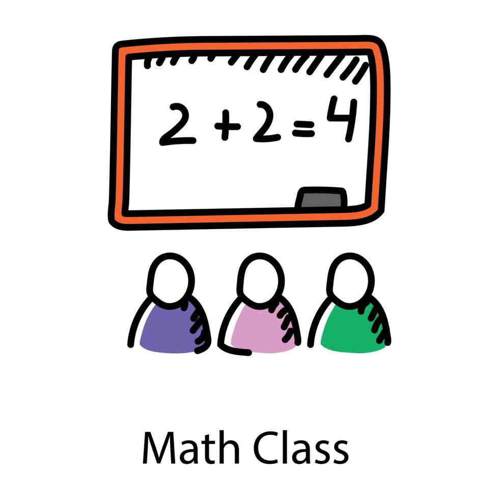 clase de matematicas y educacion vector