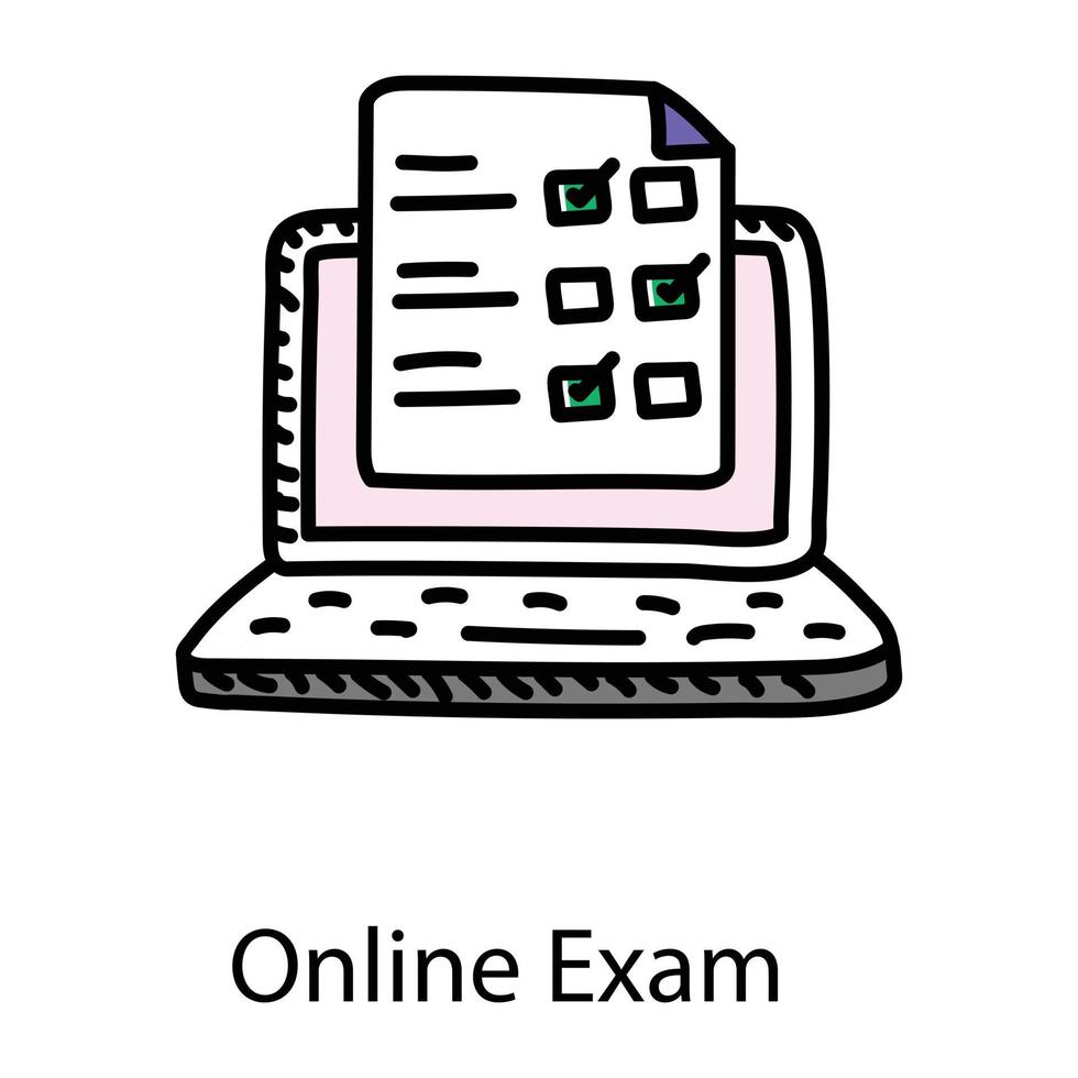 examen y prueba en línea vector