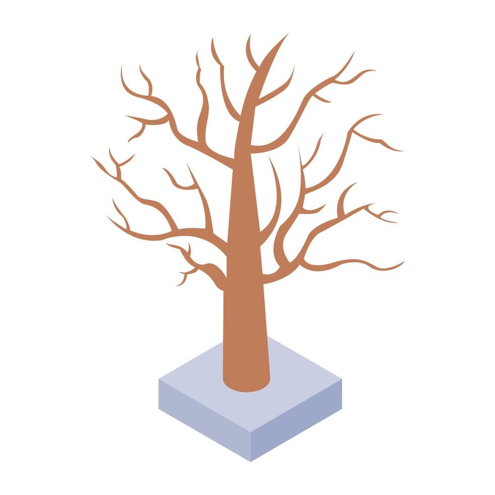 árbol muerto y seco vector