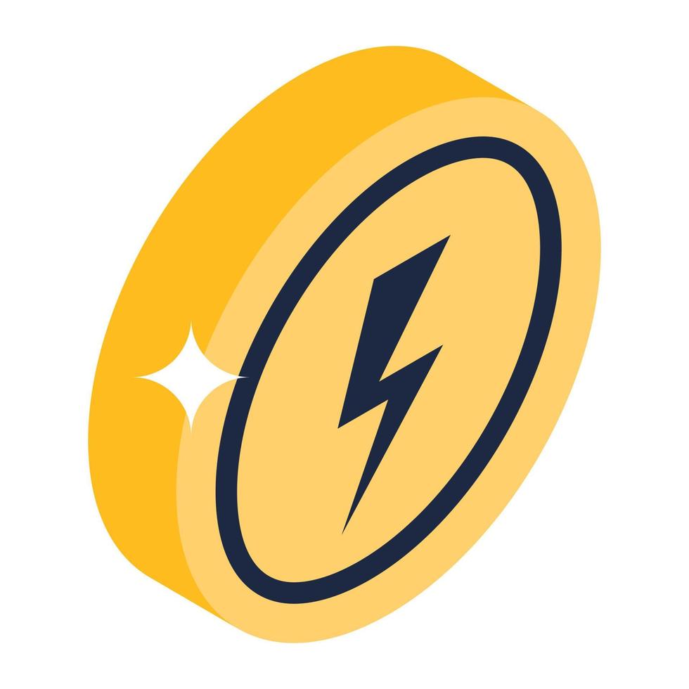 Energy Bolt Coin 3622212 Vector Art at Vecteezy