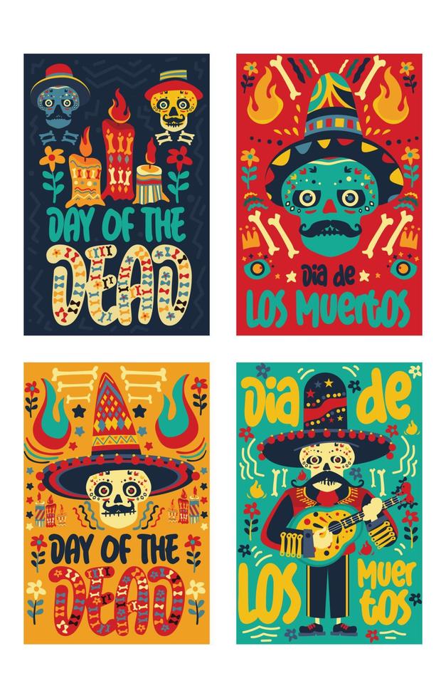 Dia De Los Muertos Card Concept vector