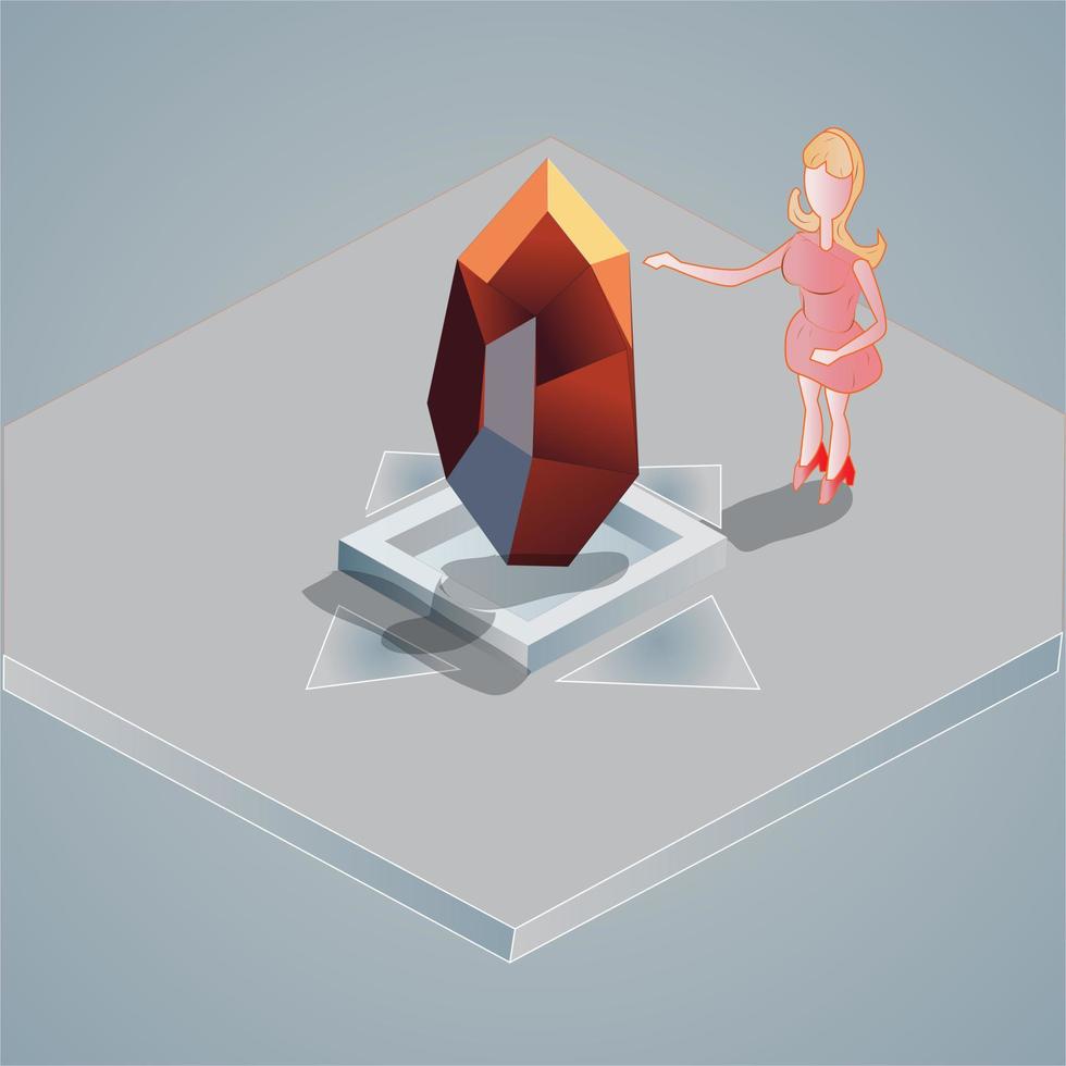 Isometric Crystal Portal vector