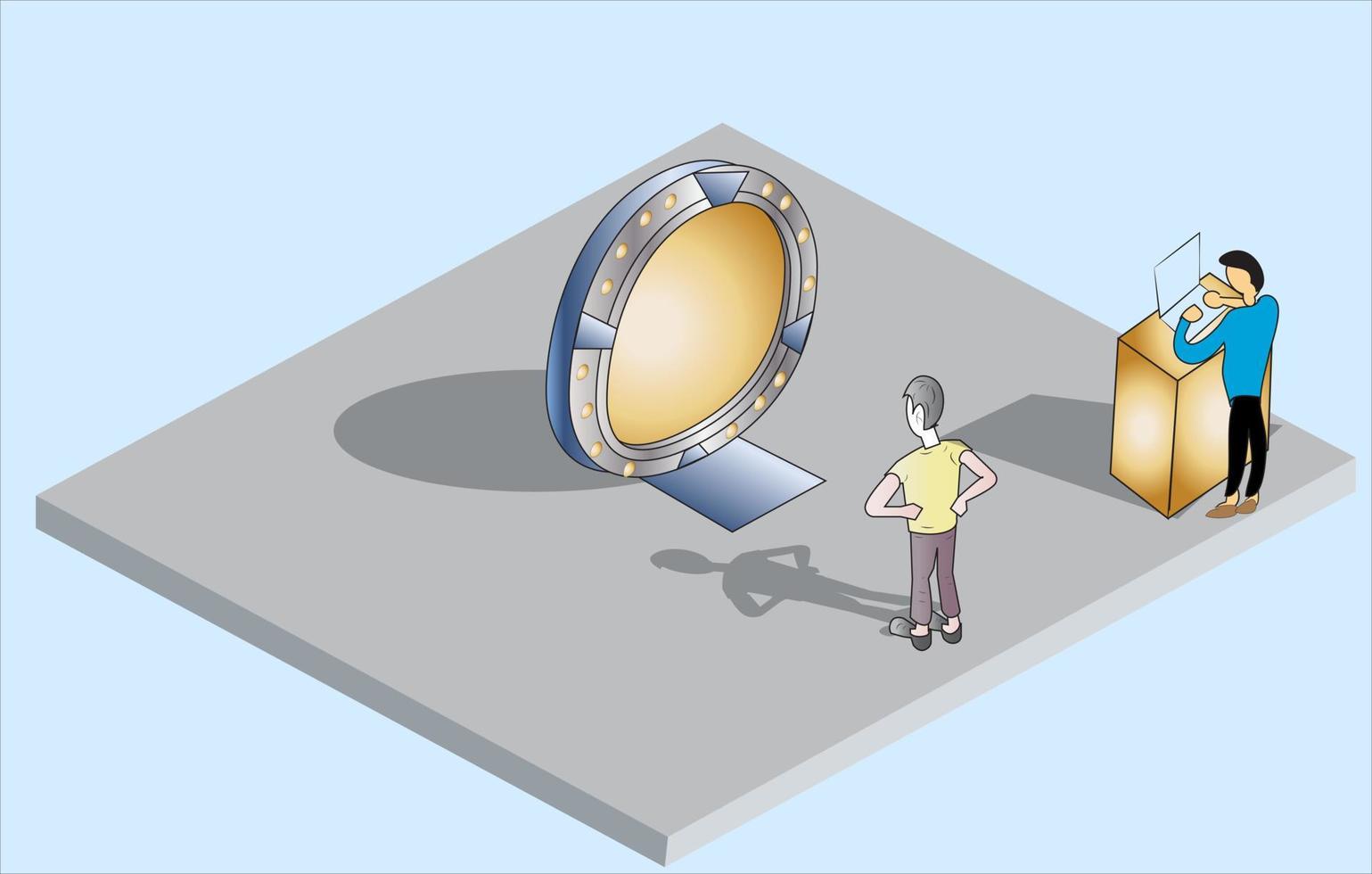 Isometric Science Fiction Portal vector