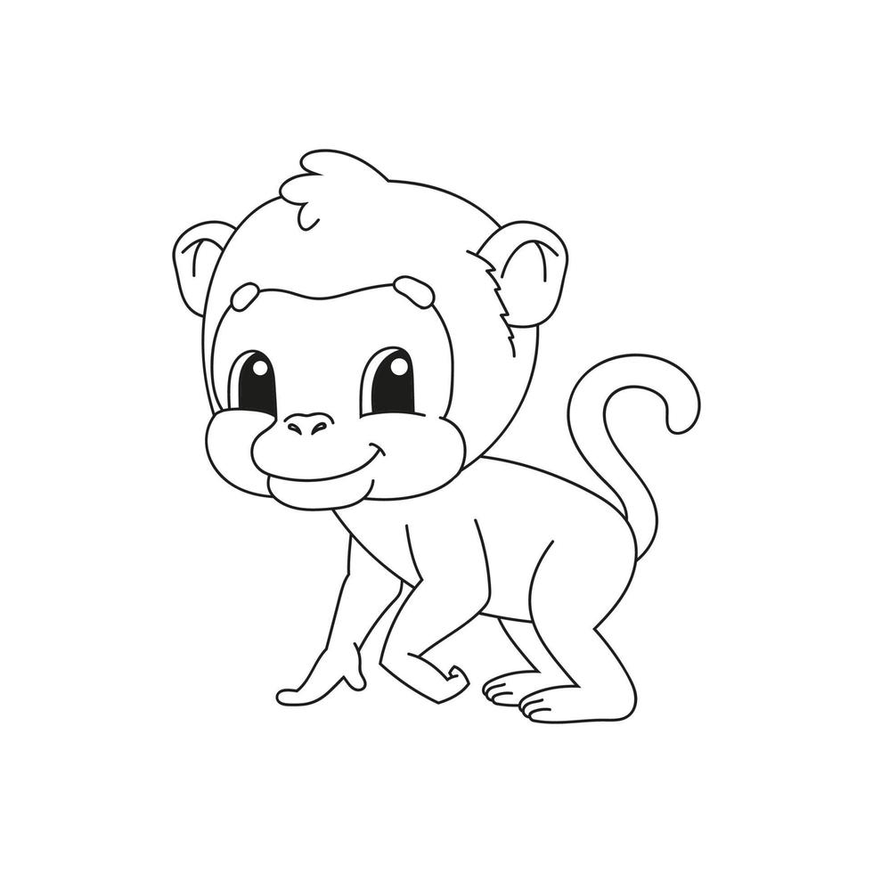 Coloring book pages for kids. Cute cartoon vector illustration.