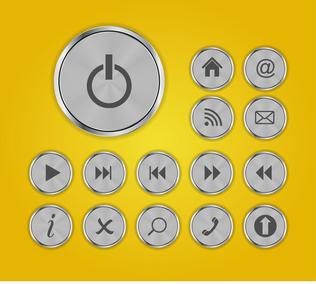 Shine Glossy Computer Icon Set Vector Illustration
