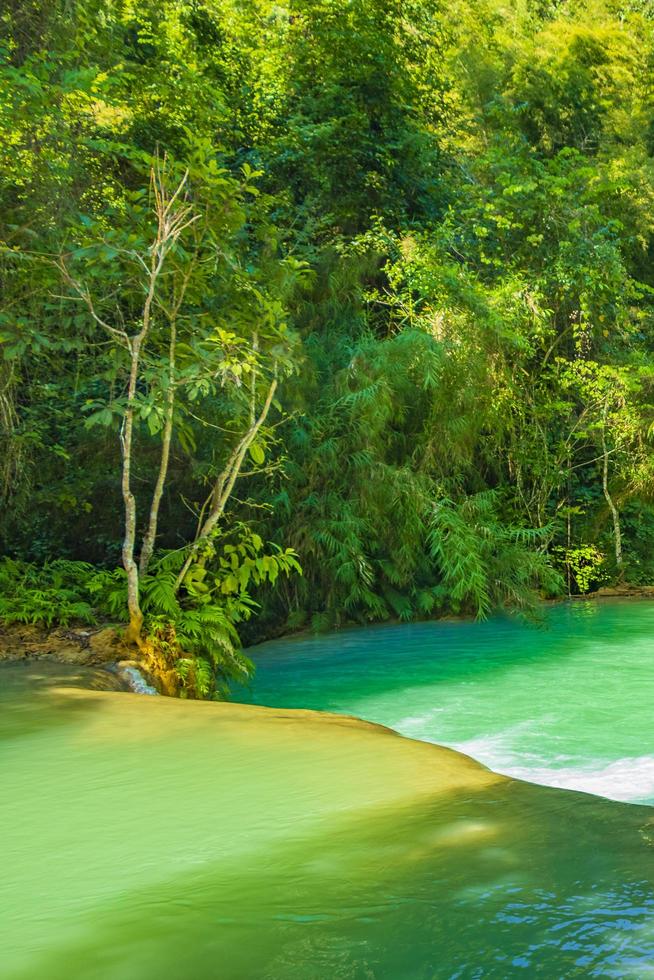 Worlds most beautiful waterfalls Kuang Si waterfall Luang Prabang Laos photo