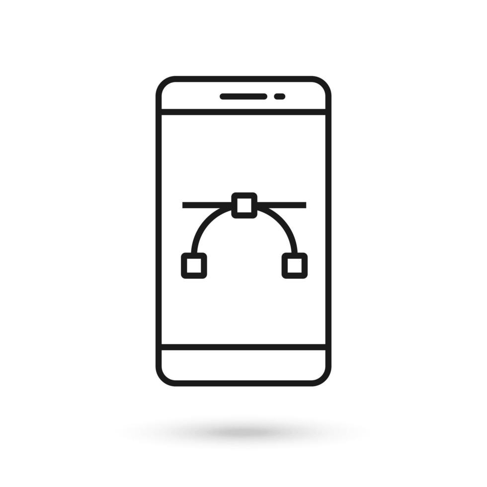 Mobile phone flat design with vector sign.