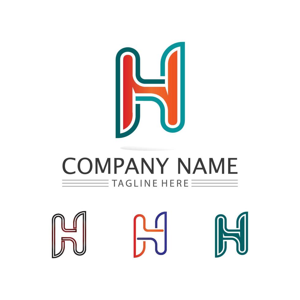 H font and letter design logo alphabet vector sign identity