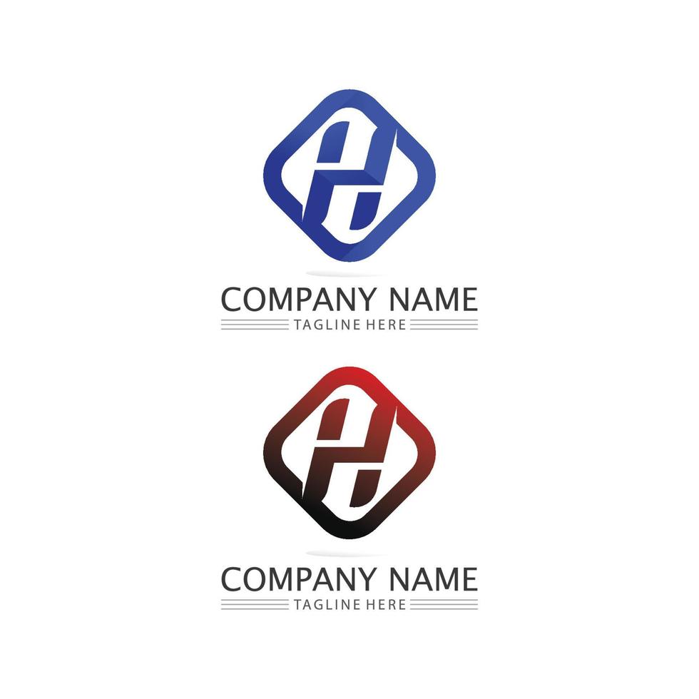 H fuente y diseño de letra logo alfabeto vector firmar identidad