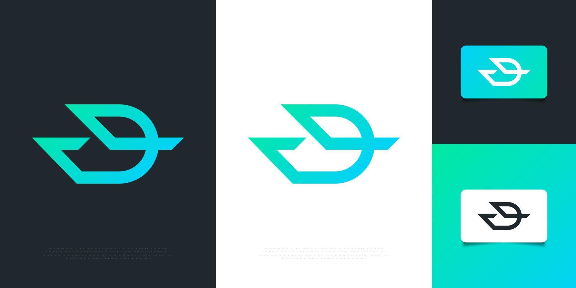 Modern and Futuristic Letter D Logo Design with Abstract Concept. D Symbol for your Business Company and Corporate identity vector