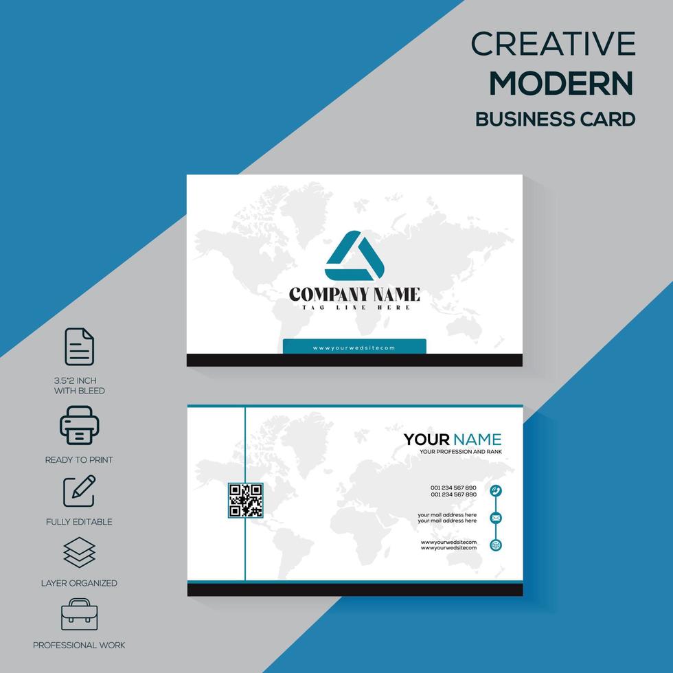 Modern, Corporate business card 00 vector