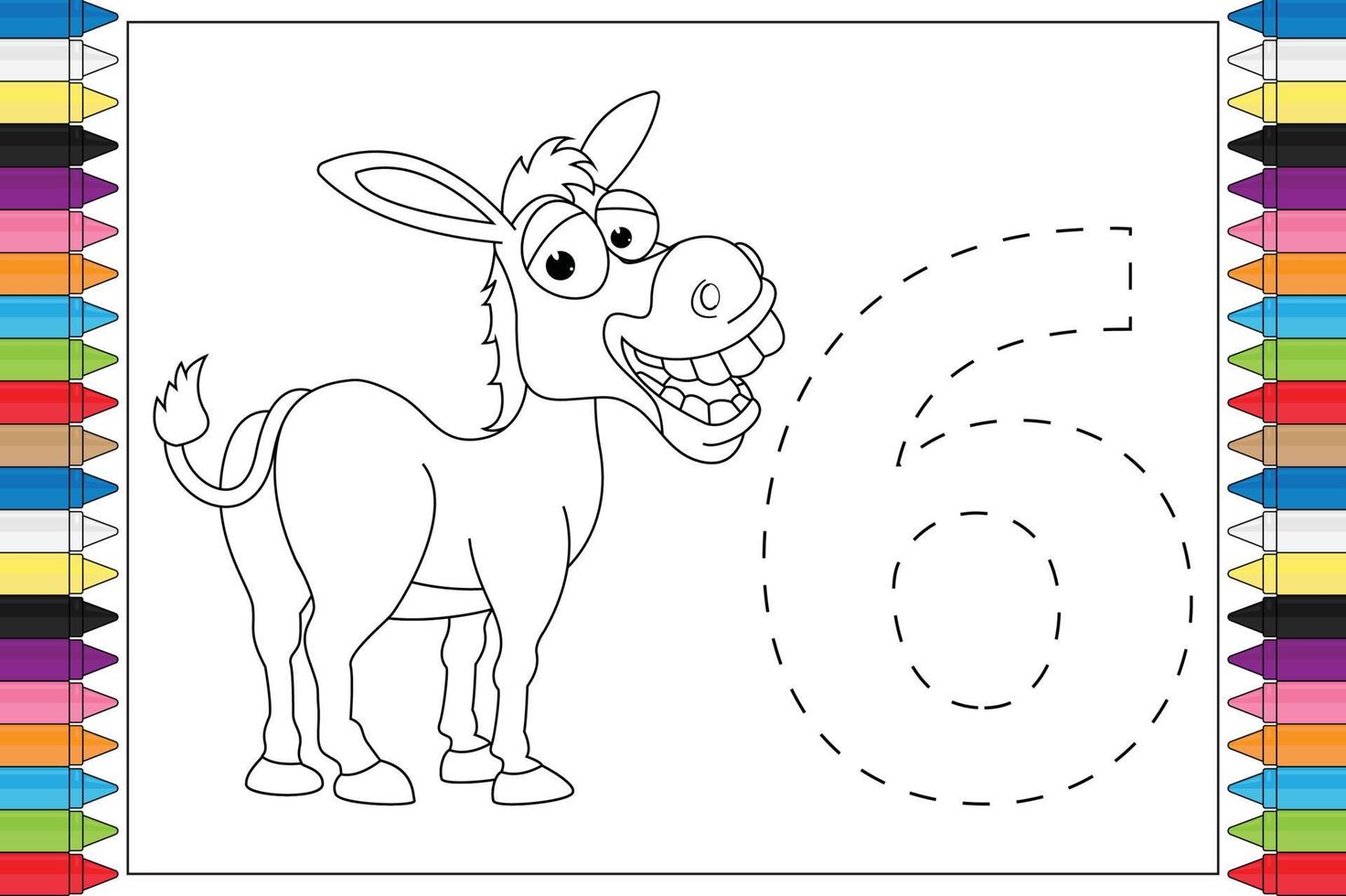 coloring animal cartoon for kids vector