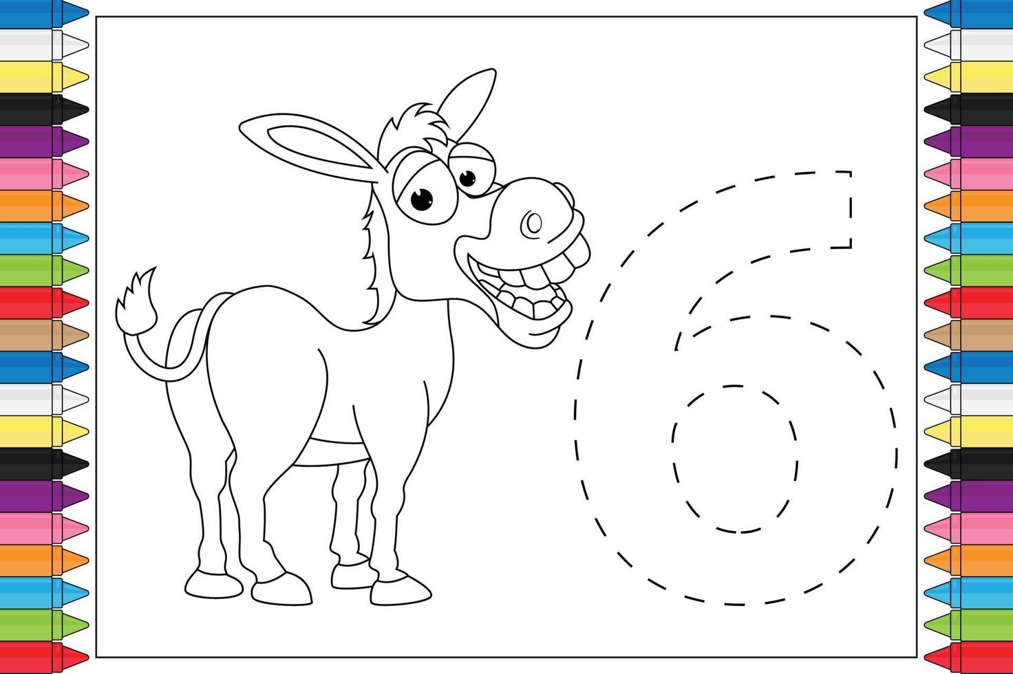 dibujos animados de animales para colorear para niños vector