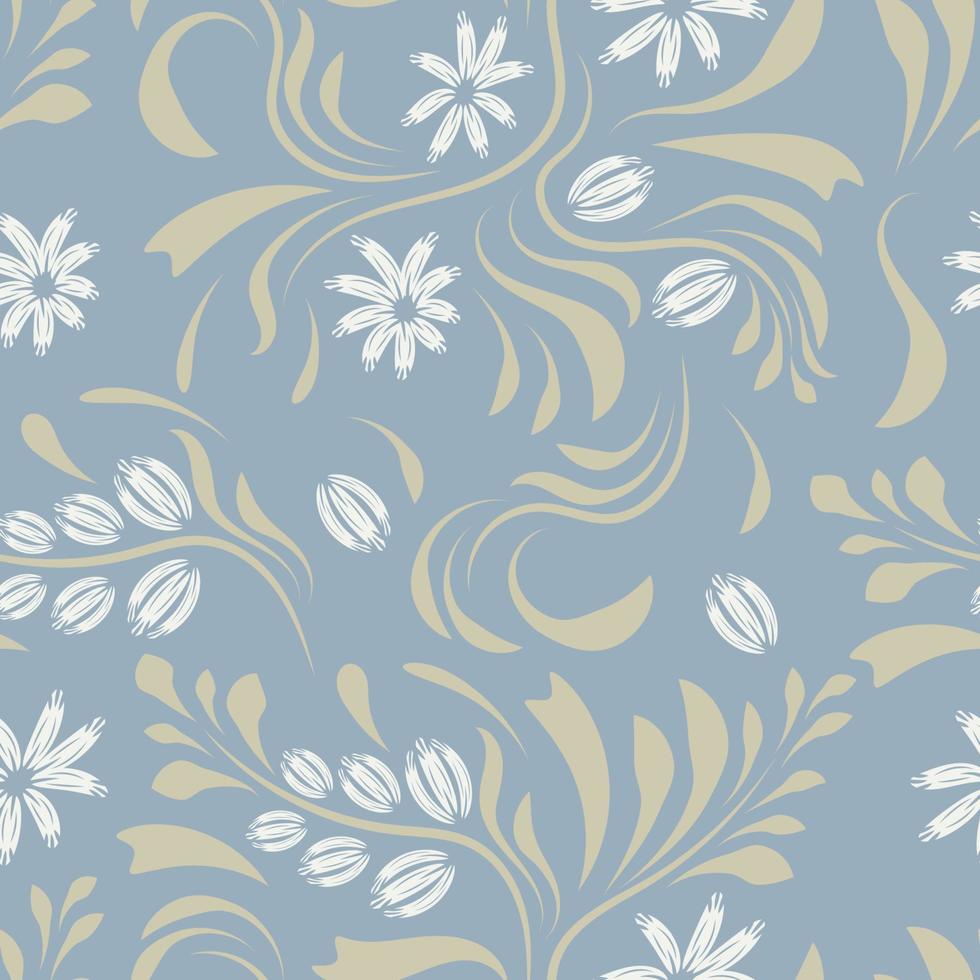 Folk flowers pattern Floral surface design Seamless pattern vector