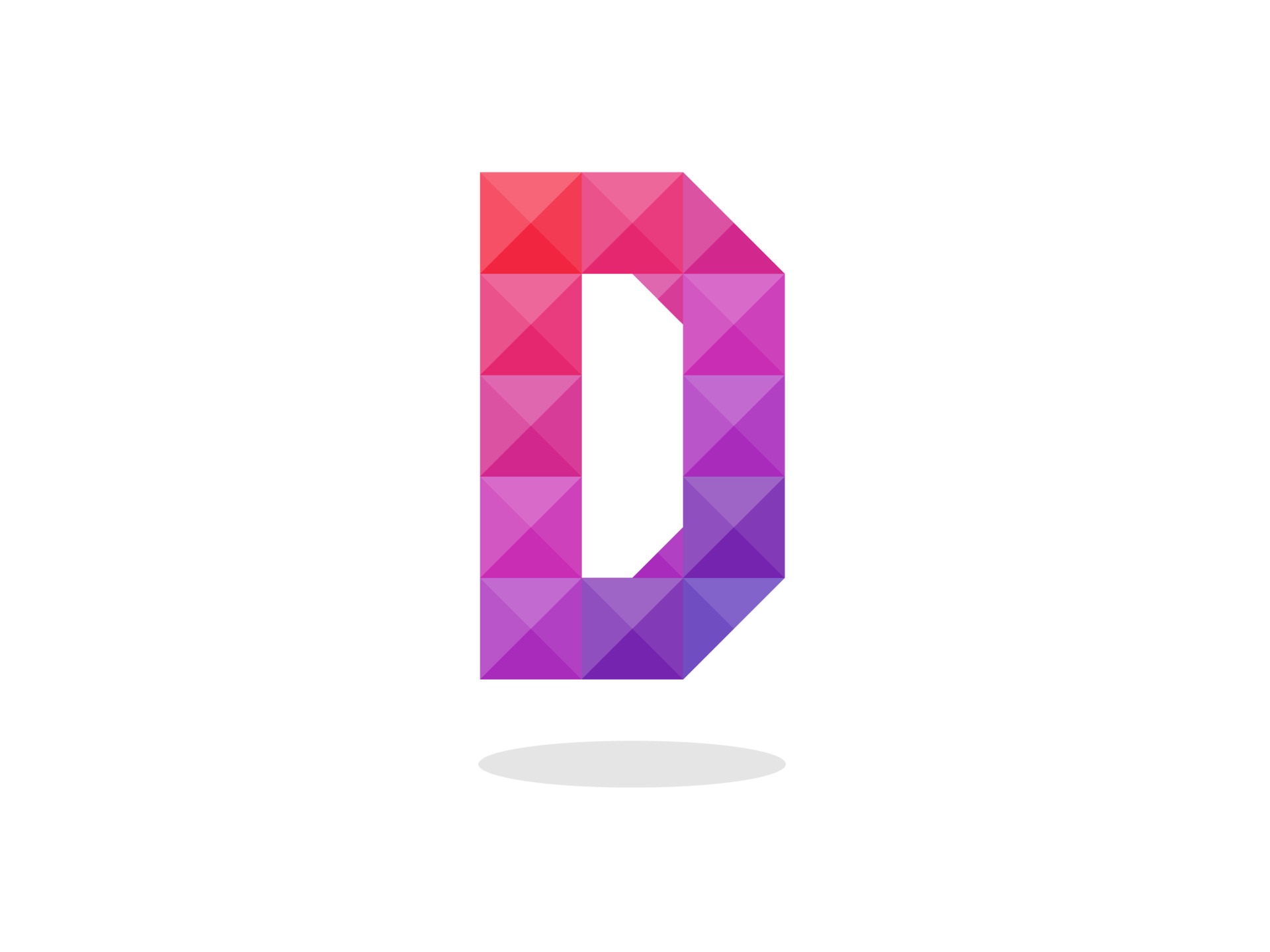 Geometric Letter D logo with perfect combination of red-blue colors ...