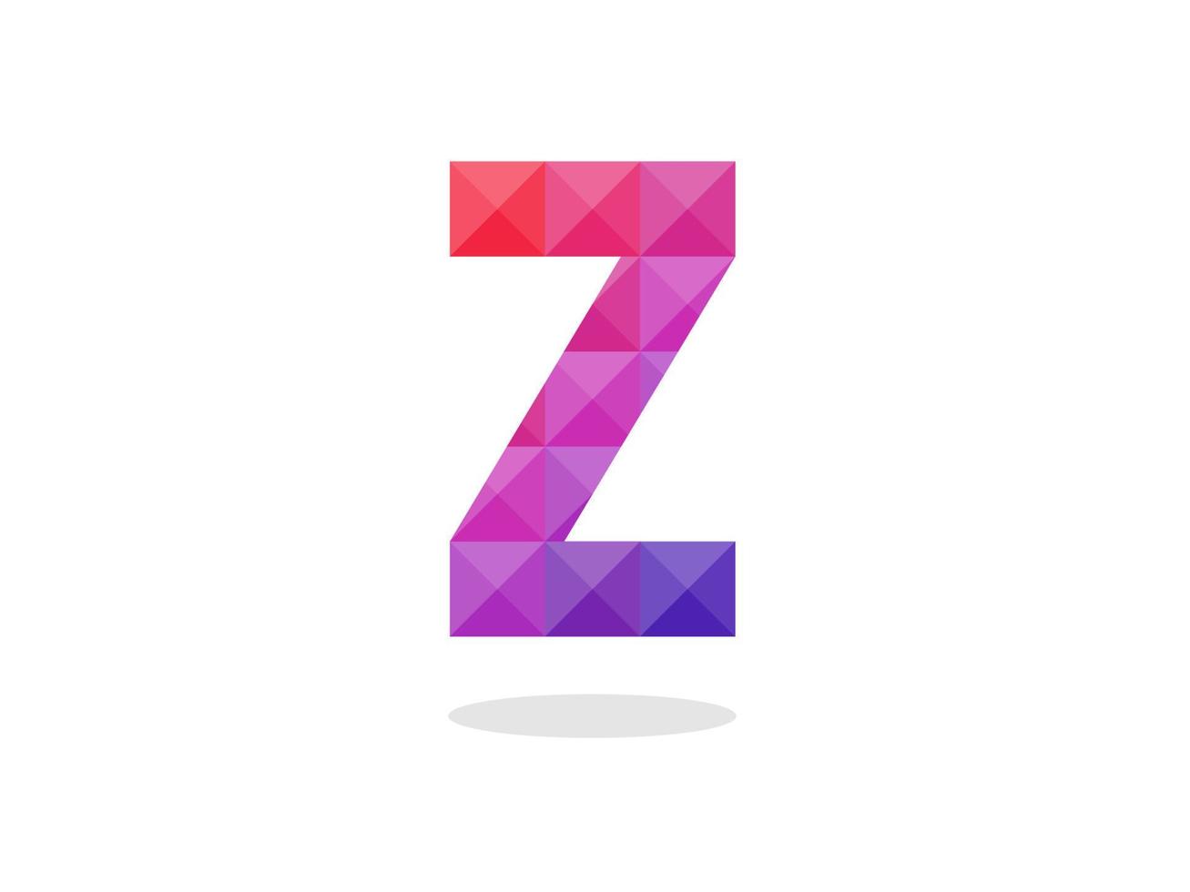 Geometric Letter Z logo with perfect combination of red-blue colors. vector