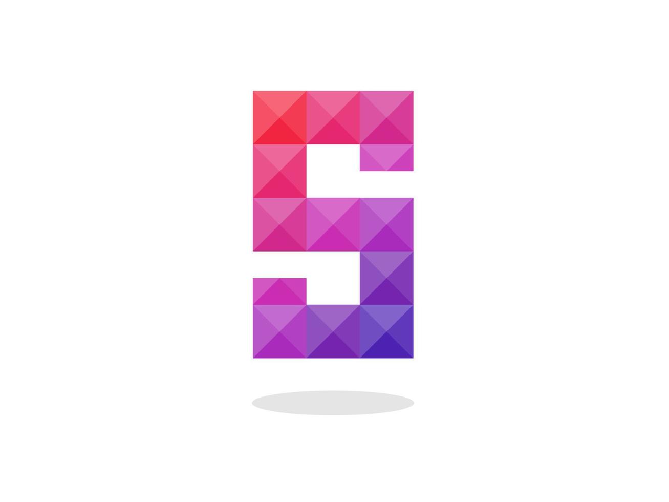 Geometric Letter S logo with perfect combination of red-blue colors. vector