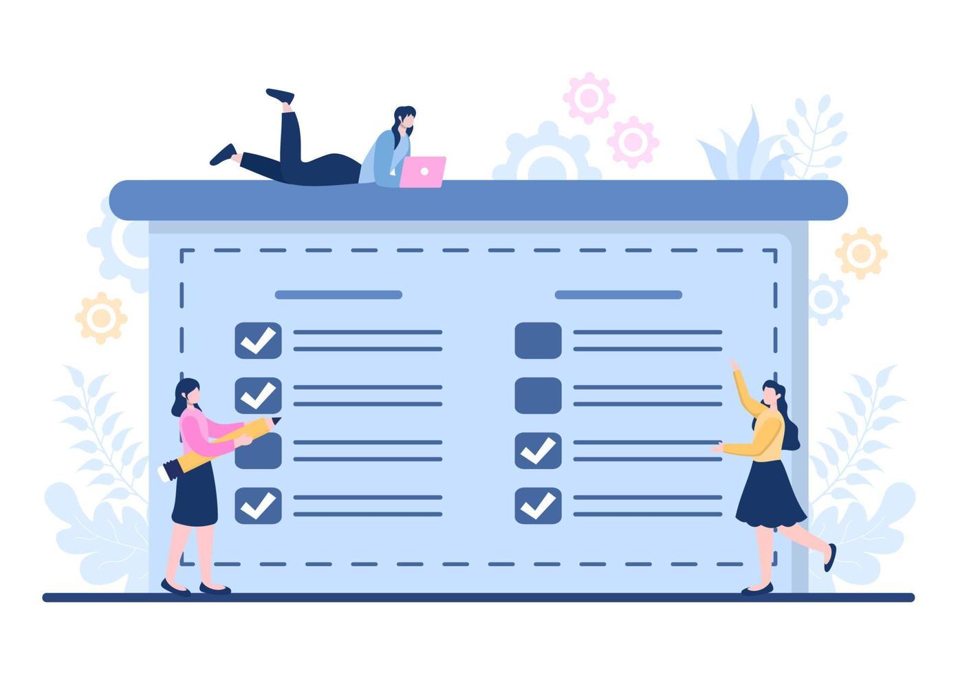 Planning Schedule or Time Management with Calendar Business Meeting, Activities and Events Organizing Process Office Working. Background Vector Illustration